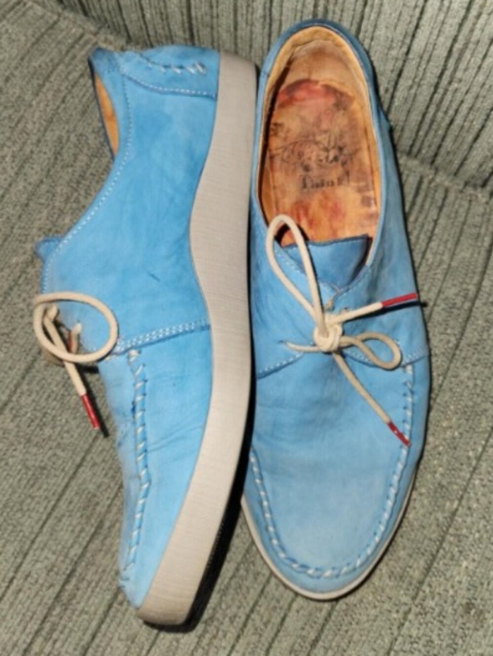 Think! Blue Leather Loafers